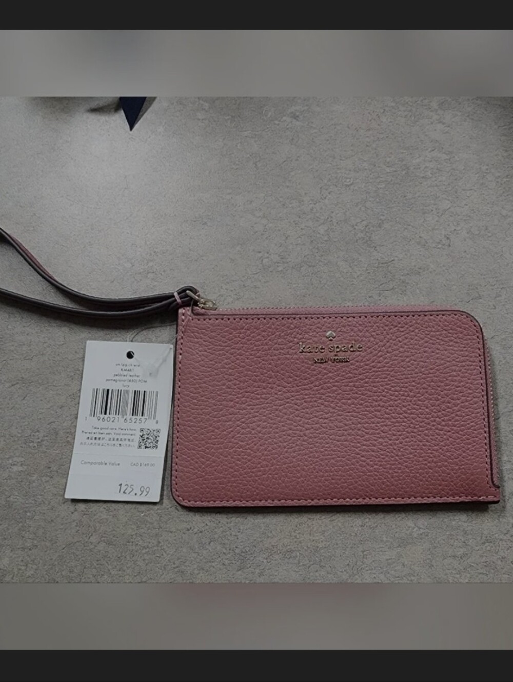 kate spade New York Pink Pebbled Leather Wristlet - Picture 1 of 7